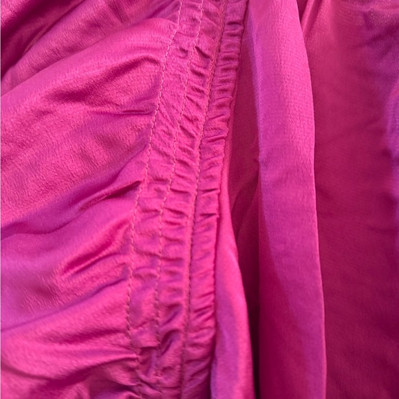 NWT Entro Silky Magenta Purple Puff Sleeve Blouse Square Neck Boutique Boho - Picture 9 of 10